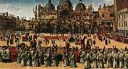 Procession of the True Cross in Piazza San Marco Gentile Bellini